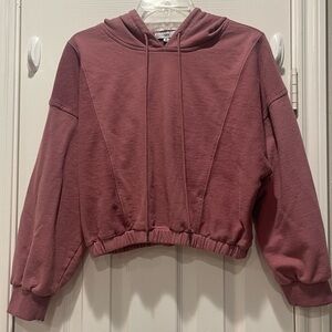 Fate Women's Cropped Hoodie Sz Medium Elastic Waist Athleisure Sporty Loungewear